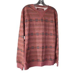 Men's Threads for Thoughts Rust Winter Theme Crew Neck Sweatshirt L